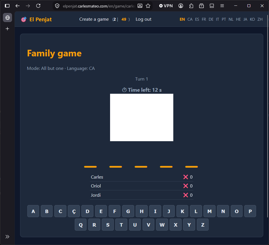 The game has started